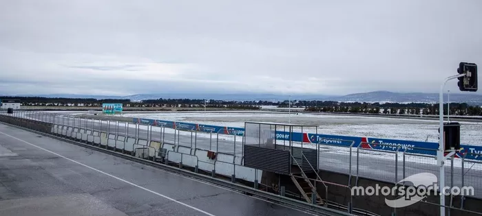 Symmons Plains covered in snow
