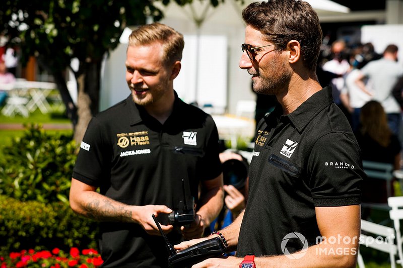 Romain Grosjean, Haas F1 Team e Kevin Magnussen, Haas F1 Team