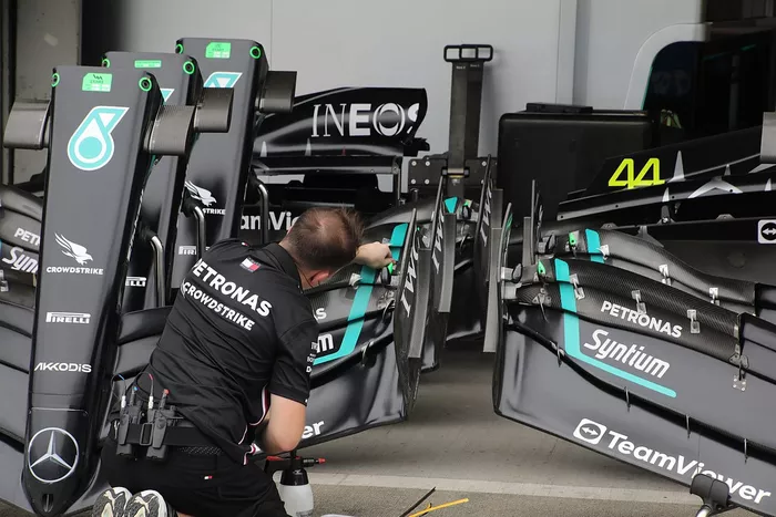 Mercedes W14 detalles técnicos