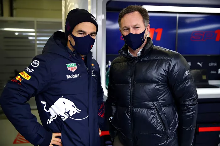 Sergio Perez, Red Bull Racing and Christian Horner, Red Bull Racing Team Principal
