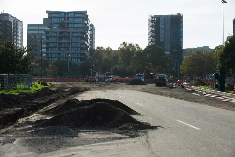 Les travaux au virage 13