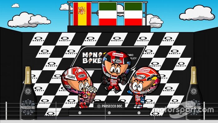 El podio de Italia de MotoGP 2019, por MiniBikers