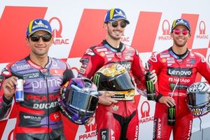 Francesco Bagnaia, Equipo Ducati, Jorge Martín, Pramac Racing, Enea Bastianini, Equipo Ducati