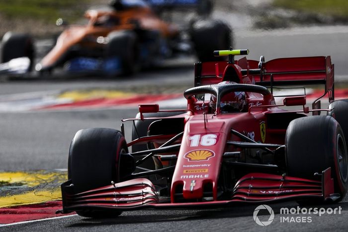 Charles Leclerc, Ferrari SF1000, Lando Norris, McLaren MCL35
