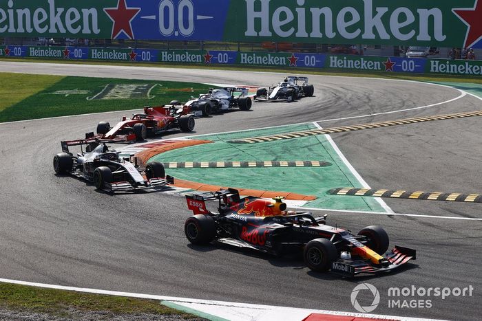Alex Albon, Red Bull Racing RB16, Romain Grosjean, Haas VF-20, Sebastian Vettel, Ferrari SF1000, George Russell, Williams FW43, Nicholas Latifi, Williams FW43