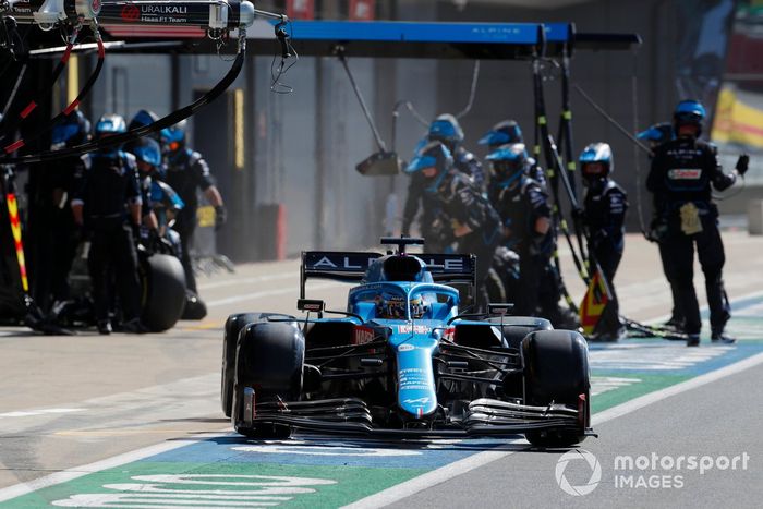 Fernando Alonso, Alpine A521 , pit stop