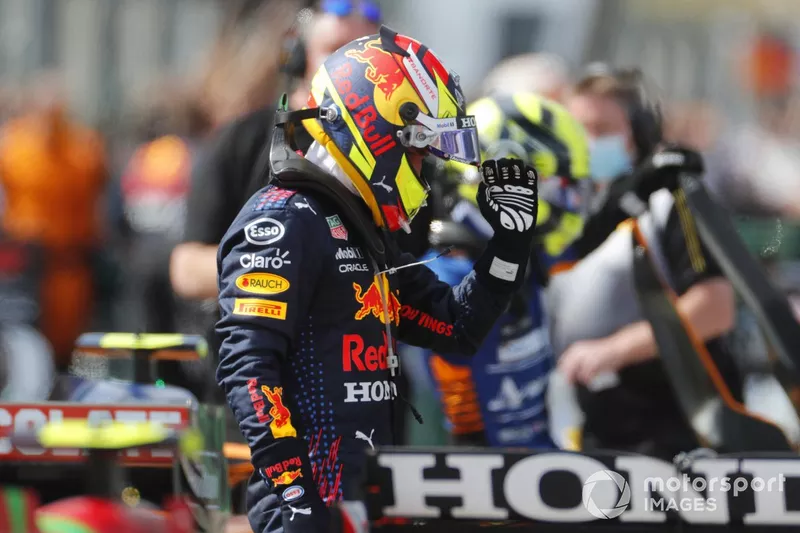 Sergio Perez, Red Bull Racing, al Parc Ferme
