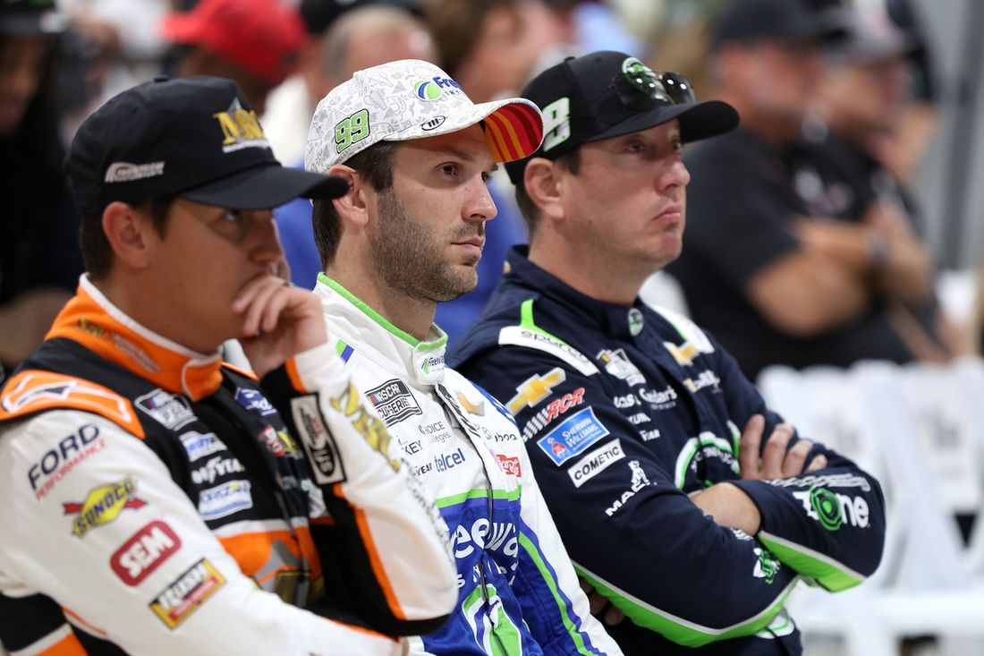 Daniel Suárez, Trackhouse Chevrolet, Kyle Busch, Richard Childress Racing Chevrolet, Zane Smith, Front Row Motorsports Ford