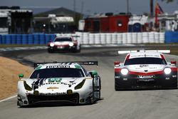 #63 Scuderia Corsa Ferrari 488 GT3, GTD: Cooper MacNeil, Alessandro Balzan, Gunnar Jeannette, #911 Porsche Team North America Porsche 911 RSR, GTLM: Patrick Pilet, Nick Tandy, Frédéric Makowiecki, #912 Porsche Team North America Porsche 911 RSR, GTLM: Gianmaria Bruni, Laurens Vanthoor, Earl Bamber
