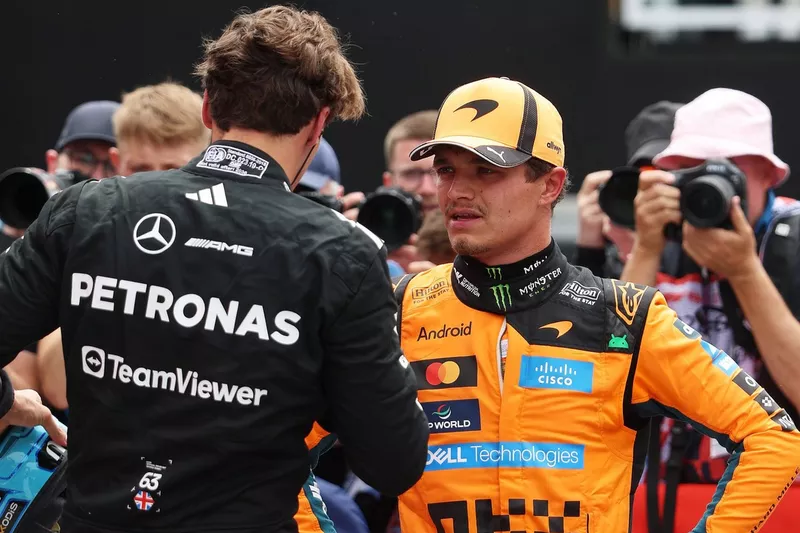 Lando Norris, McLaren, George Russell, Mercedes