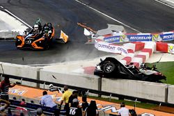 Crash, Pascal Wehrlein and Felipe Massa on the Polaris Slingshot SLR