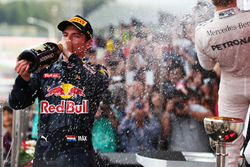 Max Verstappen, Red Bull Racing celebrates his second position on the podium