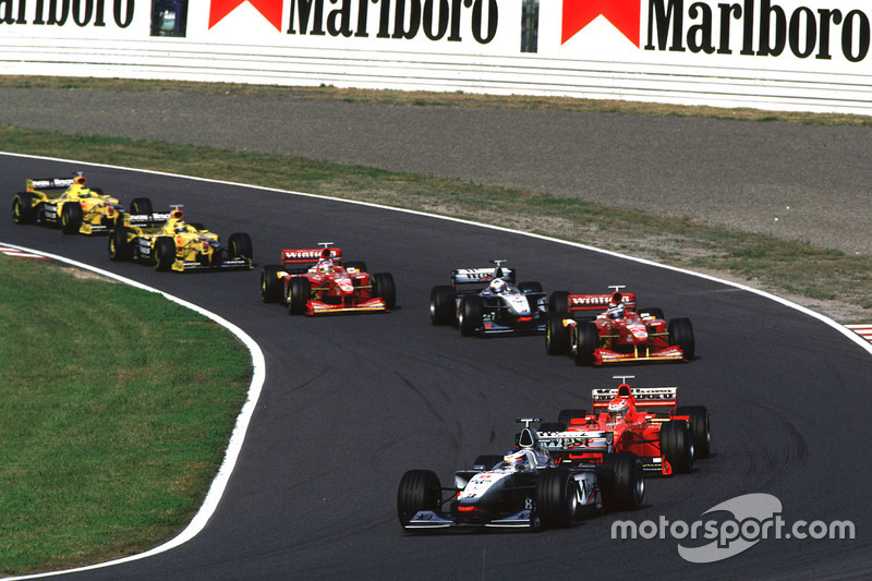 Mika Hakkinen, McLaren leads