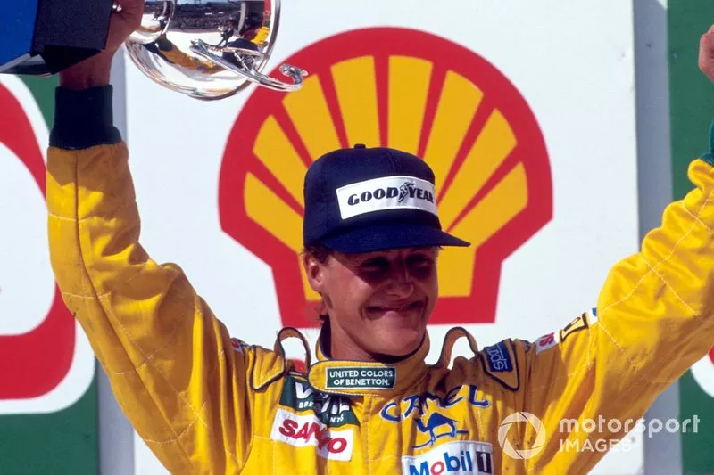 Podium: third place Michael Schumacher, Benetton