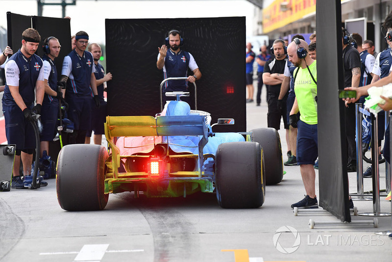 Robert Kubica, Williams FW41, con parafina en su coche