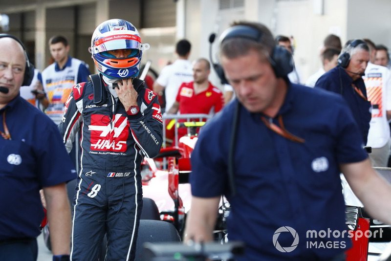 Romain Grosjean, Haas F1 Team, in Parc Ferme
