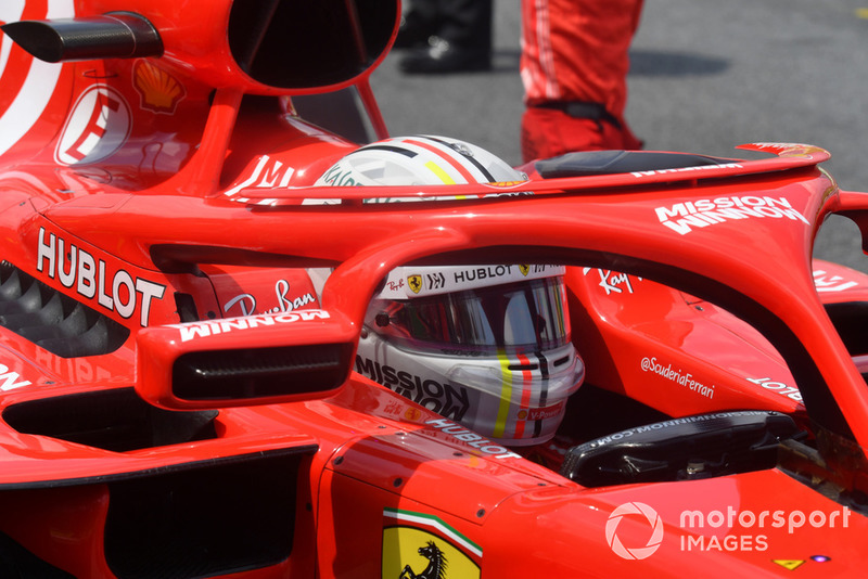 Sebastian Vettel, Ferrari SF71H on the grid 