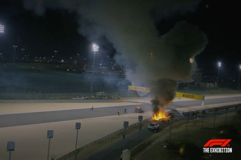 El coche de Romain Grosjean de su accidente de 2020