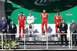 Podium: winner Sebastian Vettel, Ferrari, second place Valtteri Bottas, Mercedes AMG F1, third place