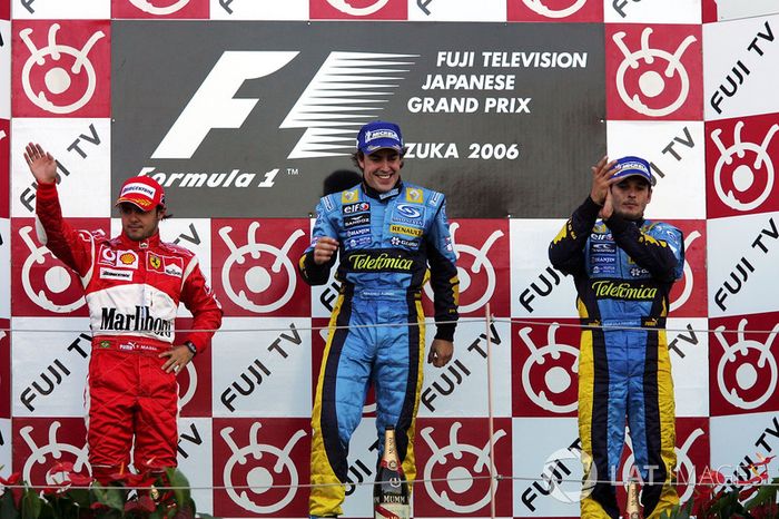 2006: 1. Fernando Alonso, 2. Felipe Massa, 3. Giancarlo Fisichella