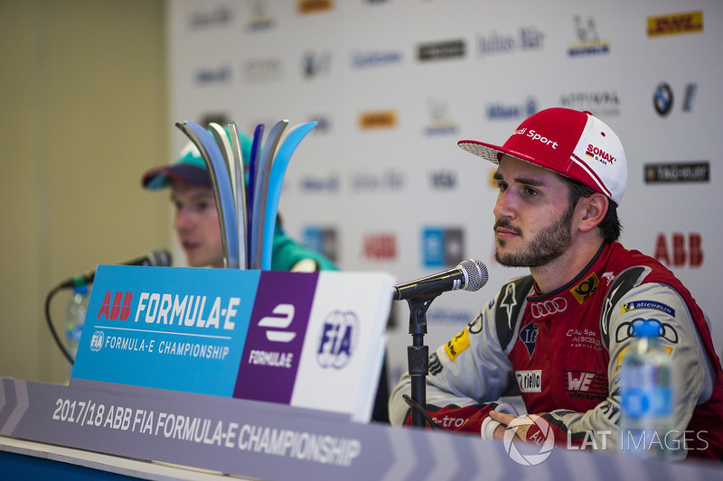 Daniel Abt, Audi Sport ABT Schaeffler, Oliver Turvey, NIO Formula E Team, en la rueda de prensa