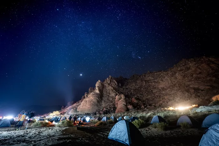 Bivouac at night