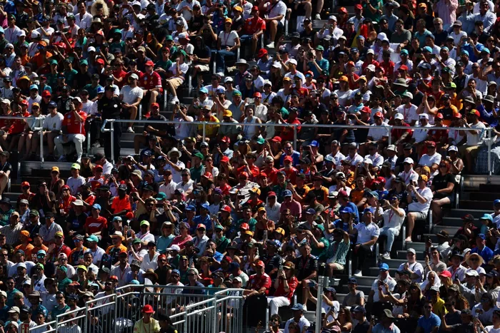 Fans in the grandstands