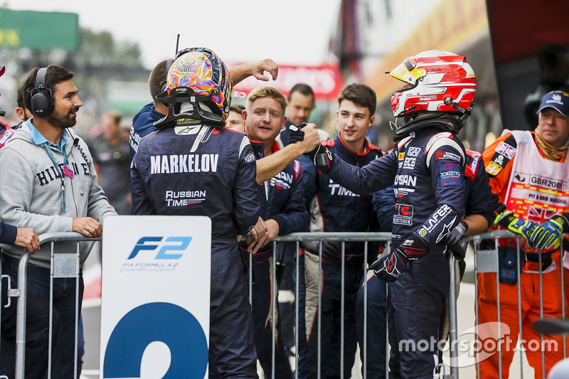 2. Luca Ghiotto, RUSSIAN TIME; 3. Artem Markelov, RUSSIAN TIME