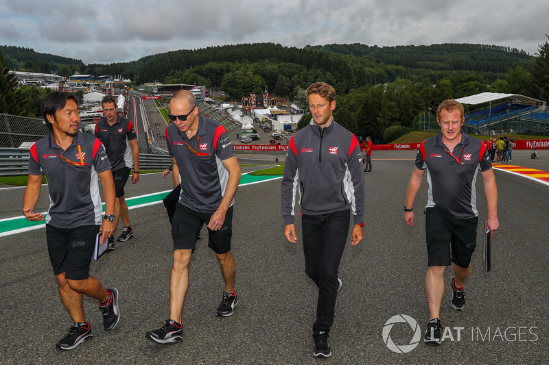 Romain Grosjean, Haas F1 Team walks the track