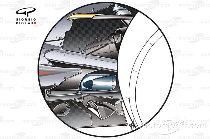 Solución del escape del McLaren MP4-25 para que soplara en el difusor
