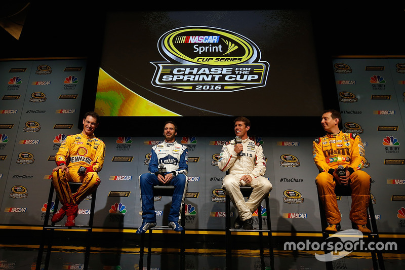 (L-R) Joey Logano, Jimmie Johnson, Carl Edwards and Kyle Busch