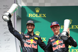 Podium: second position Daniel Ricciardo, Red Bull Racing, third position Max Verstappen, Red Bull R