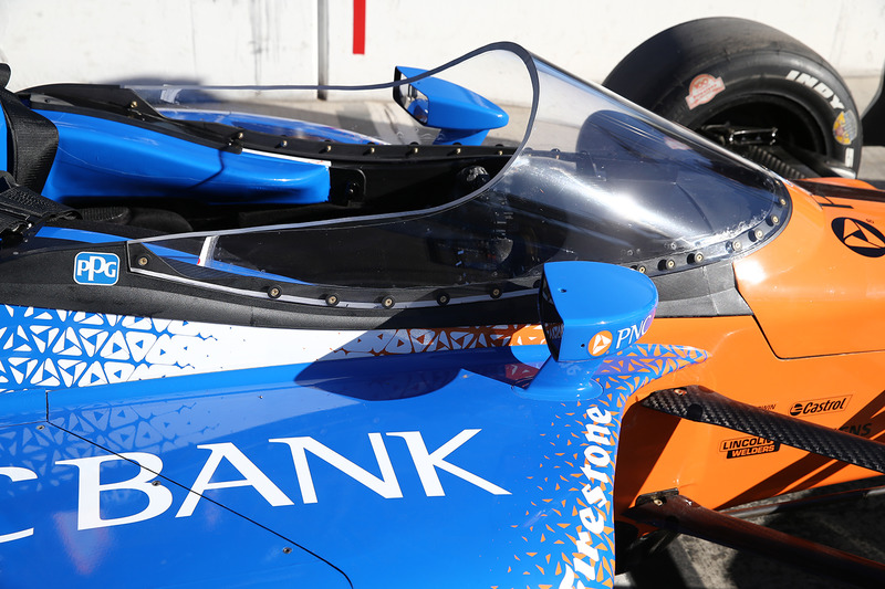 The aeroscreen of Scott Dixon, Chip Ganassi Racing Honda