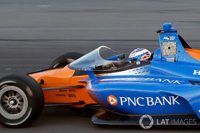 Scott Dixon, Chip Ganassi Racing Honda prueba el aeroscreen