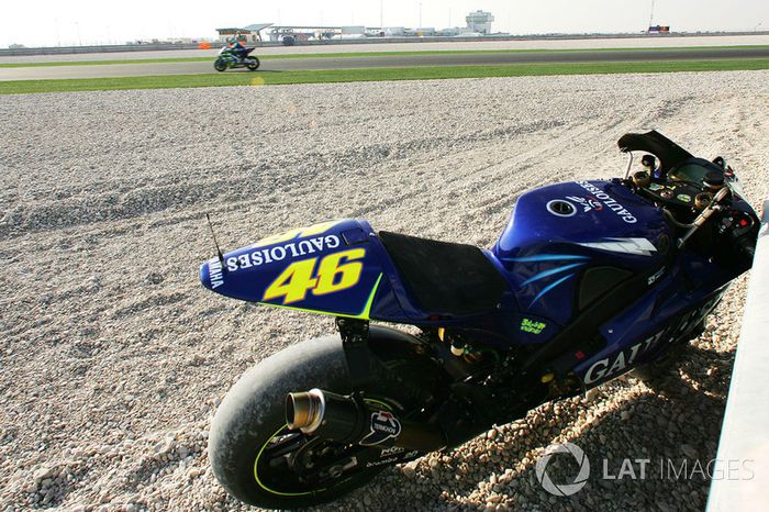La moto chocada de Valentino Rossi