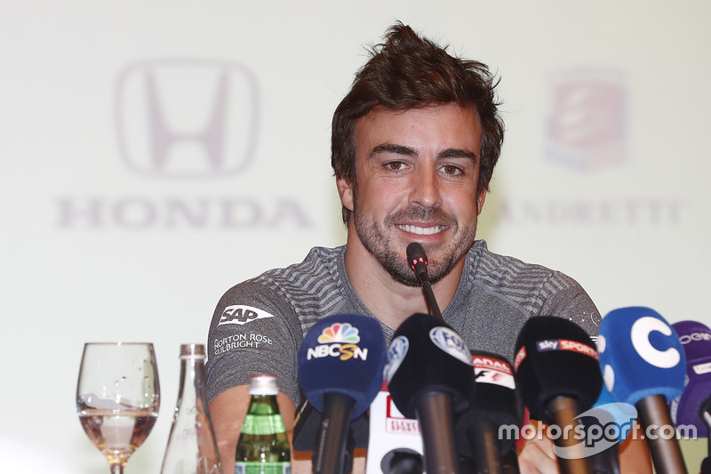 Fernando Alonso announces his deal to race in the 2017 Indianapolis 500 in an Andretti Autosport run McLaren Honda car