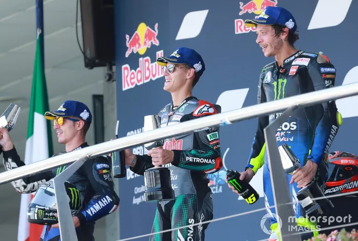 Maverick Viñales, Yamaha Factory Racing, Fabio Quartararo, Petronas Yamaha SRT,Valentino Rossi, Yamaha Factory Racing