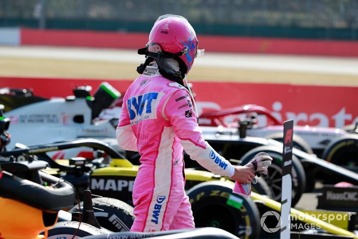 Lance Stroll, Racing Point, en Parc Ferme