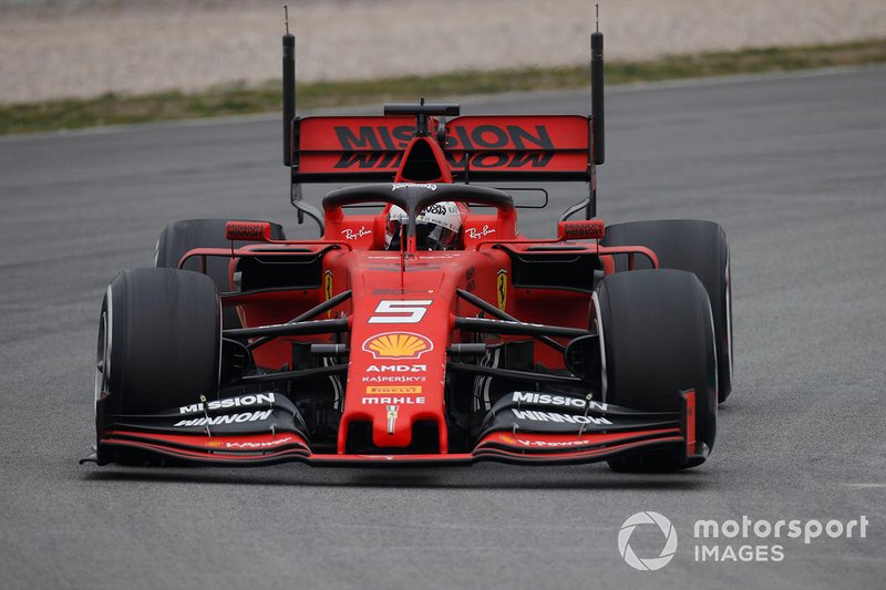 Sebastian Vettel, Ferrari SF90, con sensores aerodinámicos