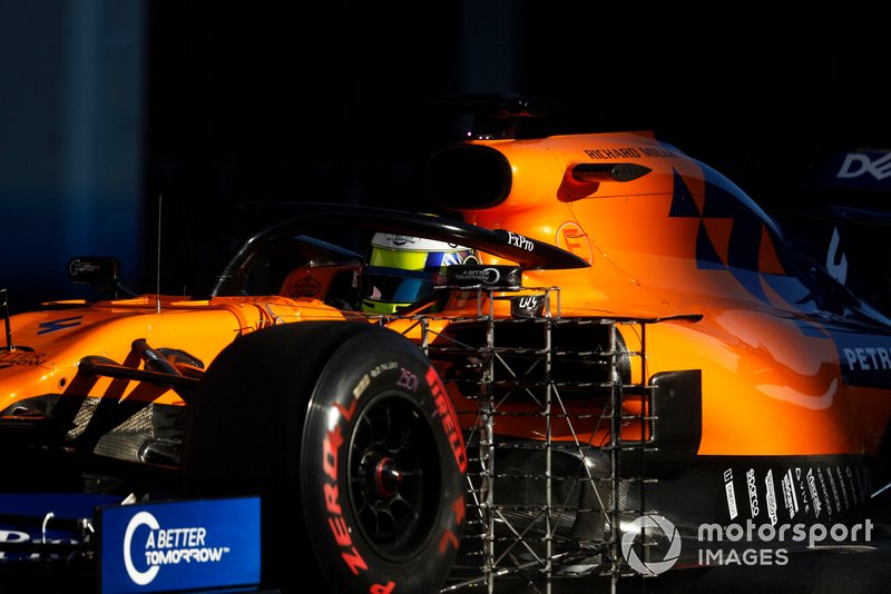 Lando Norris, McLaren MCL34 with aero sensors