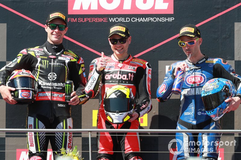 Jonathan Rea, Kawasaki Racing, Alvaro Bautista, Aruba.it Racing-Ducati Team, Marco Melandri, GRT Yamaha WorldSBK
