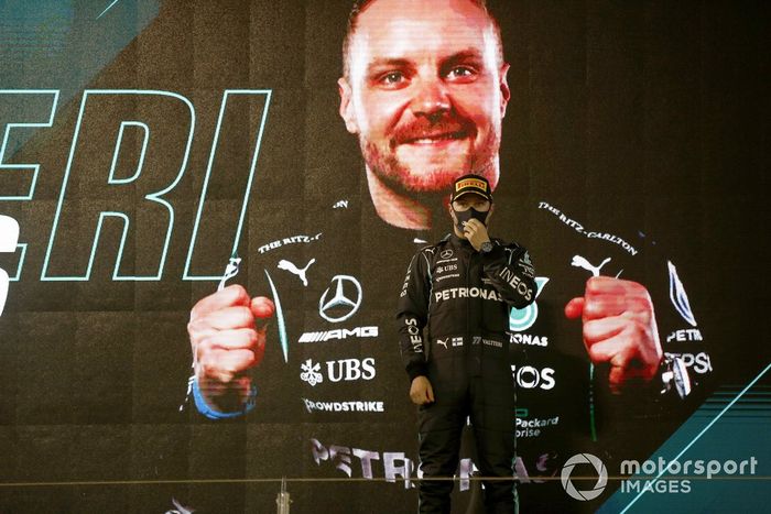 Podio: tercer lugar Valtteri Bottas, Mercedes