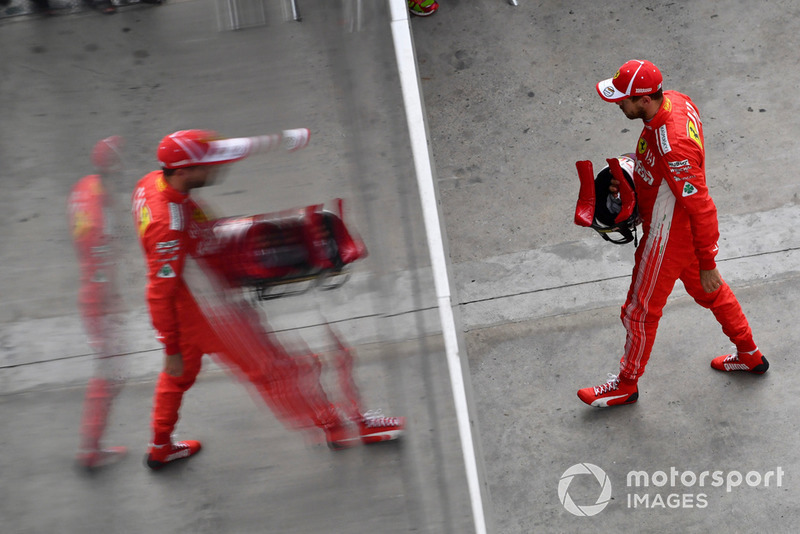 Sebastian Vettel, Ferrari in parc ferme 