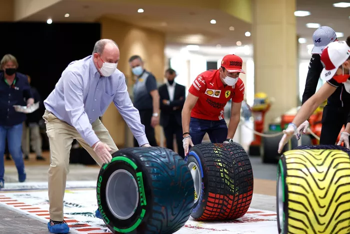 Príncipe Alberto II de Mónaco, Charles Leclerc Ferrari, Esteban Ocon Alpine, Antonio Giovinazzi Alfa Romeo 