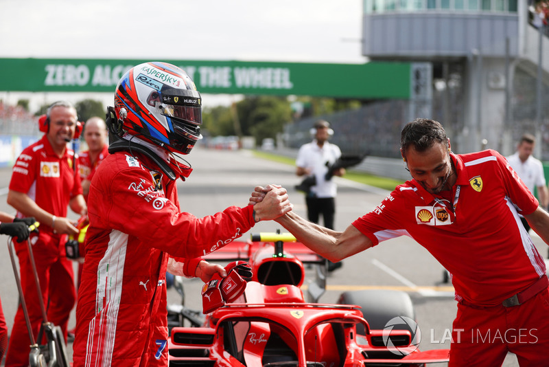 El poleman Kimi Raikkonen, Ferrari