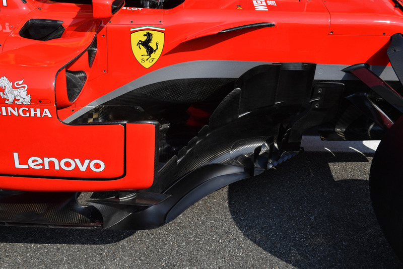 Ferrari SF71H detalle de la barcaza