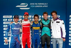 Die Top 5 im Qualifying: Nicolas Prost, Renault e.Dams; Bruno Senna, Mahindra Racing; Robin Frijns, 
