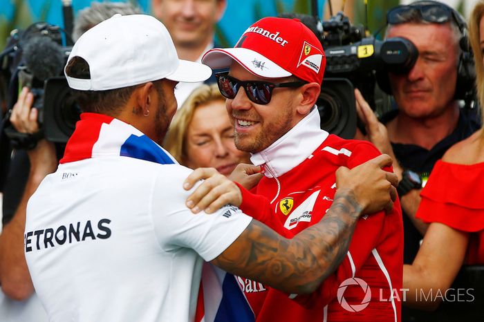 2017 World Champion Lewis Hamilton, Mercedes AMG F1, Sebastian Vettel, Ferrari