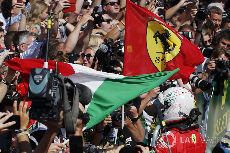 El ganador: Sebastian Vettel, Ferrari