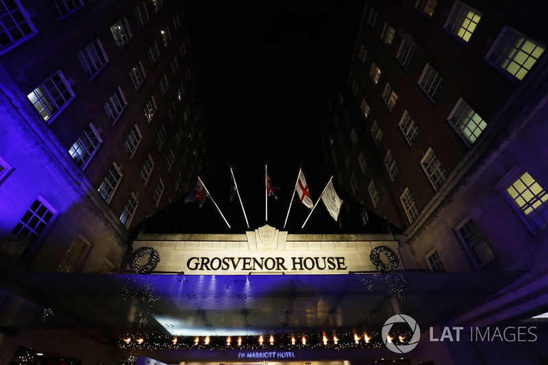 The entrance of the Grosvenor House Hotel